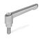 Adjustable hand lever GN300.5 stainless steel